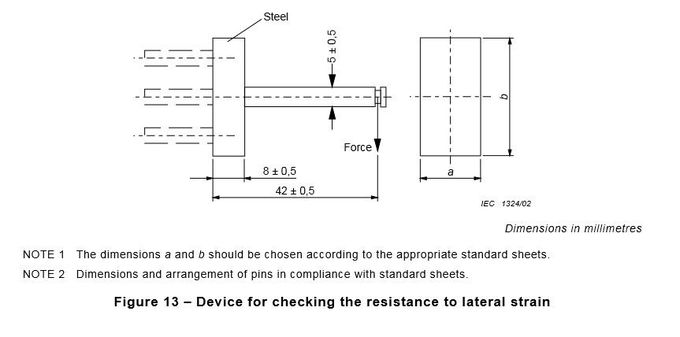 Figura 13 dispositivo do IEC 60884-1 do verificador da vida do interruptor para verificar a resistência à força lateral da tensão 5N 0