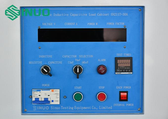 IEC 60884-1 2022 Teste do gabinete de carga capacitiva indutiva resistiva para tomadas de tomada 3