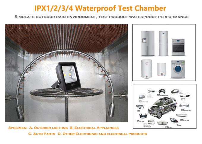 ³ do equipamento de testes IPX1~IPX4 do ingresso da água do IEC 60529 1m, câmara impermeável do teste 3