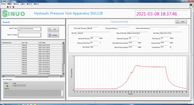 Operação de computador hidrostática do sistema de teste da pressão 2.5Mpa do IEC 60335-2-21 0
