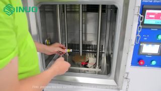 Teste de risco de explosão da bateria! Simulação de curto-circuito interno IEC 62133