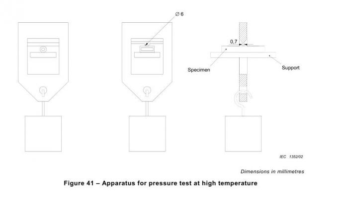 Figura 41 instrumento do IEC 60884-1 do recorte do cabo para o teste de pressão na alta temperatura 0